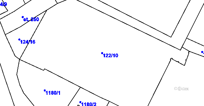 Parcela st. 122/10 v KÚ Bezno, Katastrální mapa