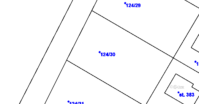 Parcela st. 124/30 v KÚ Bezno, Katastrální mapa