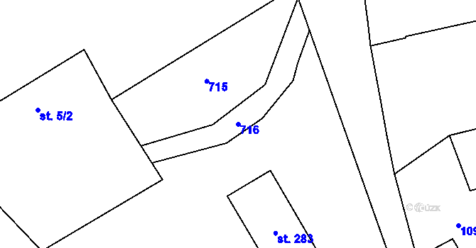 Parcela st. 716 v KÚ Bezno, Katastrální mapa