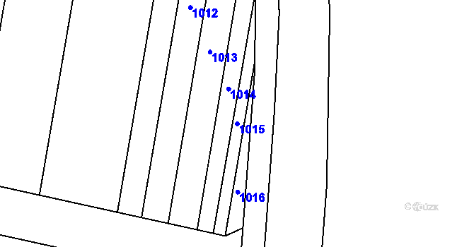 Parcela st. 1015 v KÚ Bezno, Katastrální mapa