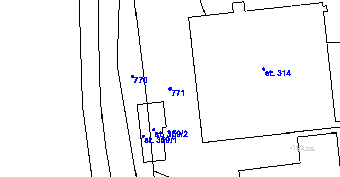 Parcela st. 771 v KÚ Bezno, Katastrální mapa