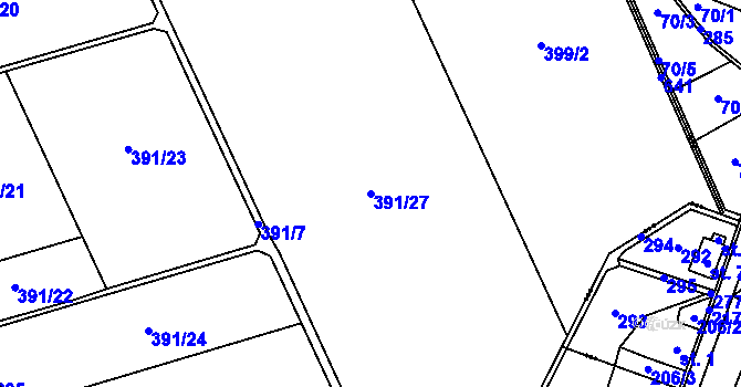 Parcela st. 391/27 v KÚ Bezuchov, Katastrální mapa