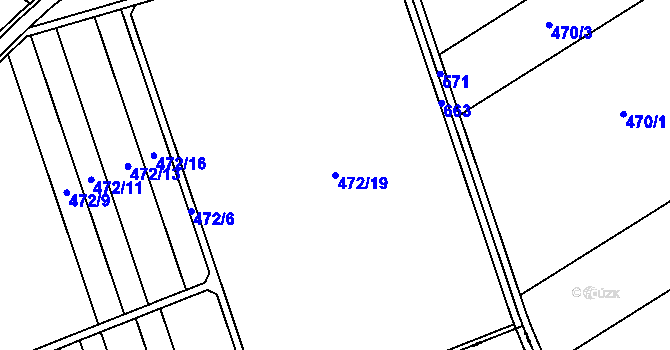 Parcela st. 472/19 v KÚ Bezuchov, Katastrální mapa