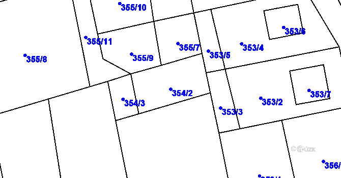 Parcela st. 354/2 v KÚ Bezuchov, Katastrální mapa