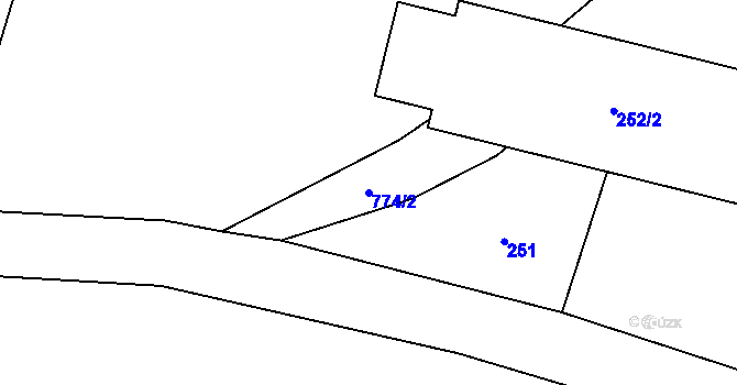 Parcela st. 774/2 v KÚ Potok, Katastrální mapa