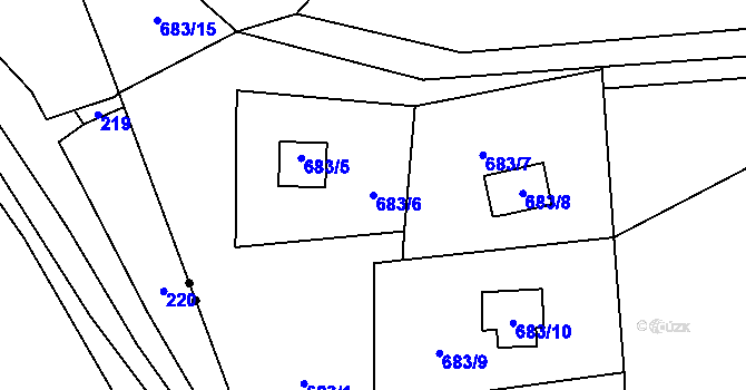 Parcela st. 683/6 v KÚ Vlkošov, Katastrální mapa