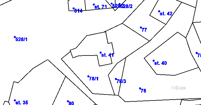 Parcela st. 41 v KÚ Bílá u Českého Dubu, Katastrální mapa