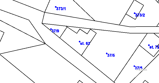 Parcela st. 62 v KÚ Bílá u Českého Dubu, Katastrální mapa