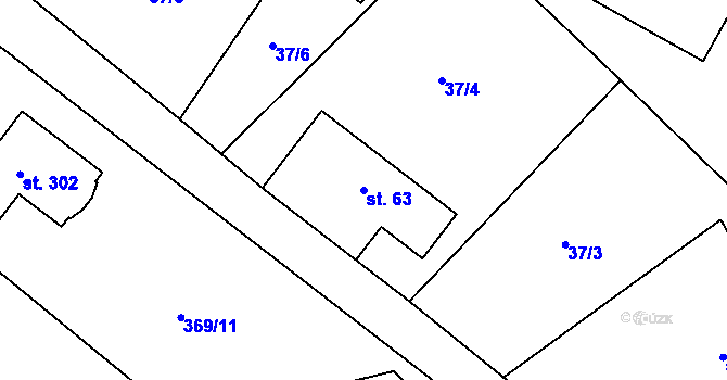 Parcela st. 63 v KÚ Bílá u Českého Dubu, Katastrální mapa