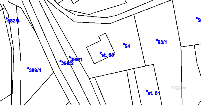 Parcela st. 68 v KÚ Bílá u Českého Dubu, Katastrální mapa