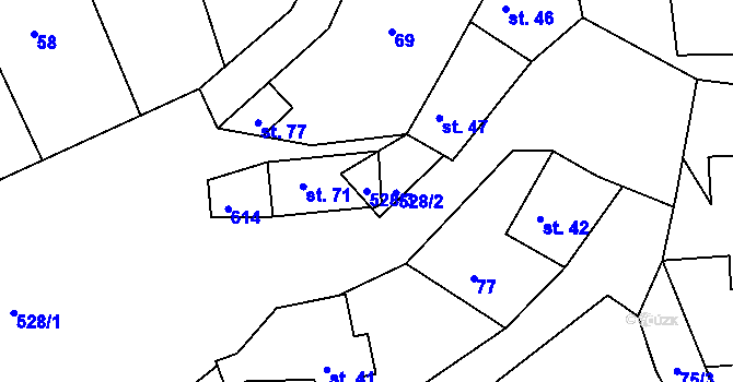 Parcela st. 528/3 v KÚ Bílá u Českého Dubu, Katastrální mapa