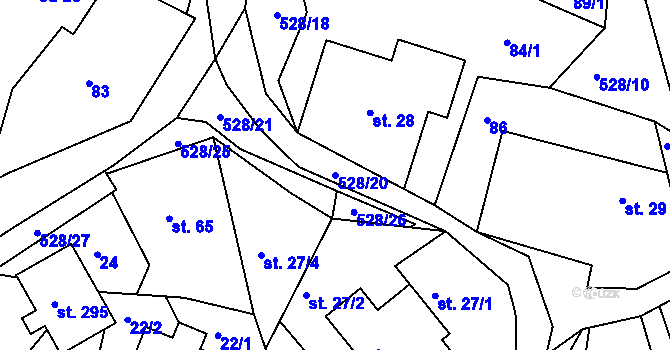 Parcela st. 528/20 v KÚ Bílá u Českého Dubu, Katastrální mapa