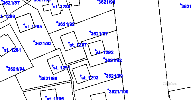 Parcela st. 1292 v KÚ Bílá, Katastrální mapa