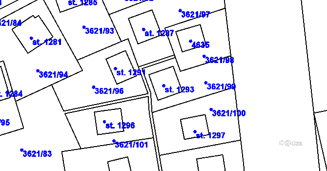 Parcela st. 1293 v KÚ Bílá, Katastrální mapa