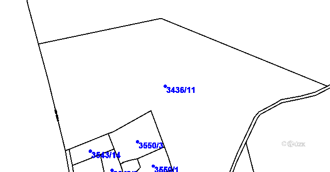 Parcela st. 3436/11 v KÚ Bílá, Katastrální mapa