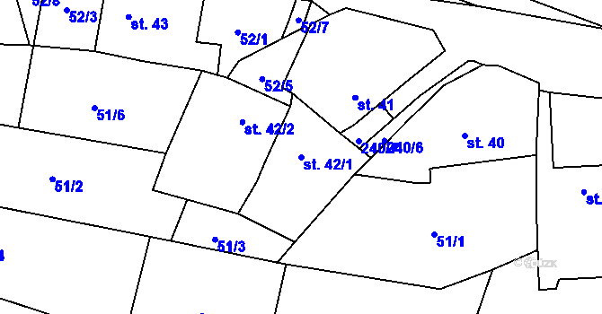 Parcela st. 42/1 v KÚ Bílá Lhota, Katastrální mapa
