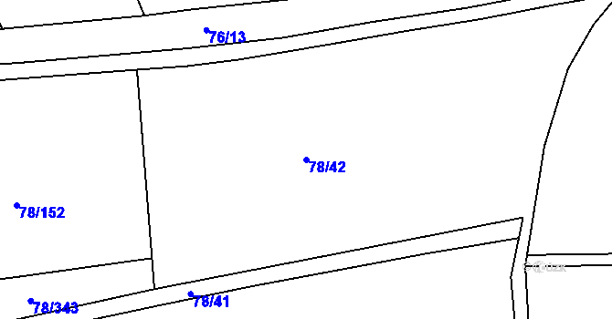 Parcela st. 78/42 v KÚ Bílá Lhota, Katastrální mapa