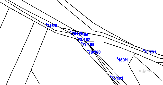Parcela st. 78/188 v KÚ Bílá Lhota, Katastrální mapa