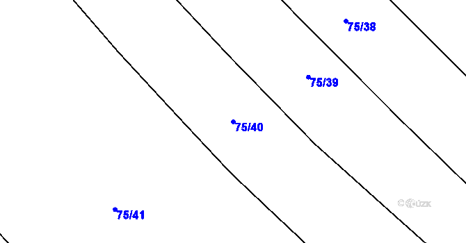 Parcela st. 75/40 v KÚ Hrabí, Katastrální mapa