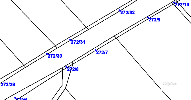 Parcela st. 272/7 v KÚ Hrabí, Katastrální mapa