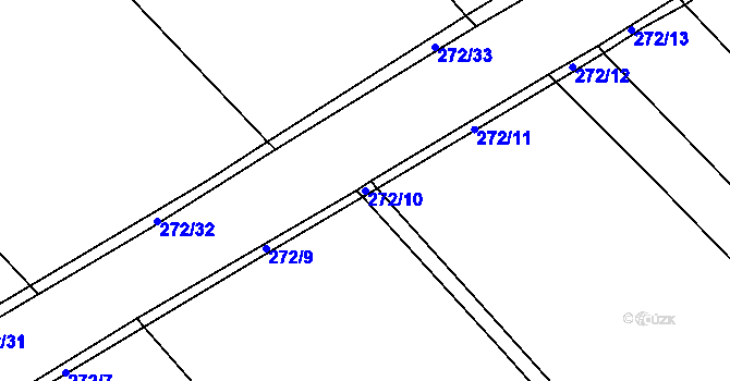 Parcela st. 272/10 v KÚ Hrabí, Katastrální mapa