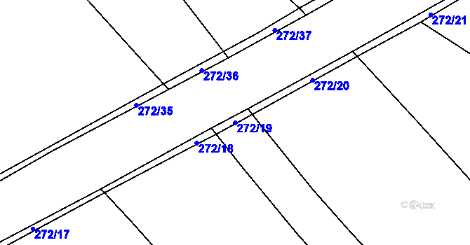 Parcela st. 272/19 v KÚ Hrabí, Katastrální mapa