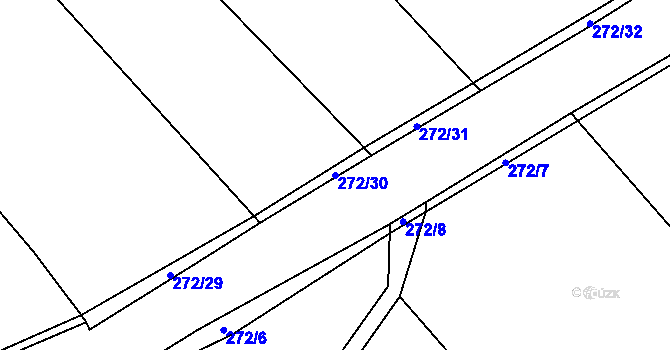 Parcela st. 272/30 v KÚ Hrabí, Katastrální mapa
