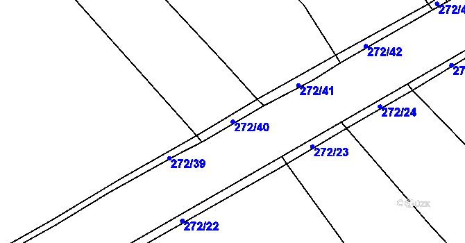 Parcela st. 272/40 v KÚ Hrabí, Katastrální mapa
