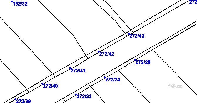 Parcela st. 272/42 v KÚ Hrabí, Katastrální mapa