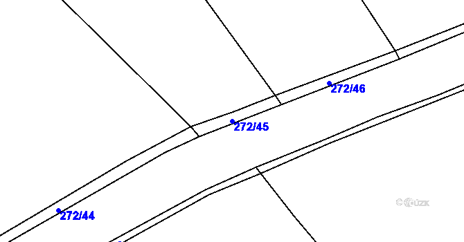 Parcela st. 272/45 v KÚ Hrabí, Katastrální mapa