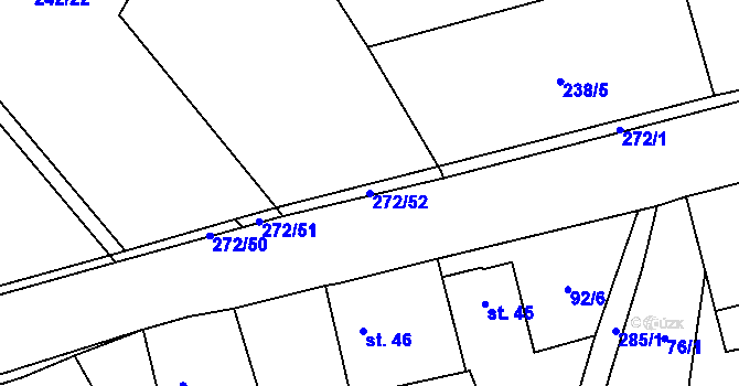 Parcela st. 272/52 v KÚ Hrabí, Katastrální mapa
