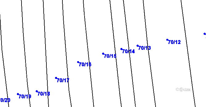 Parcela st. 70/15 v KÚ Pateřín, Katastrální mapa