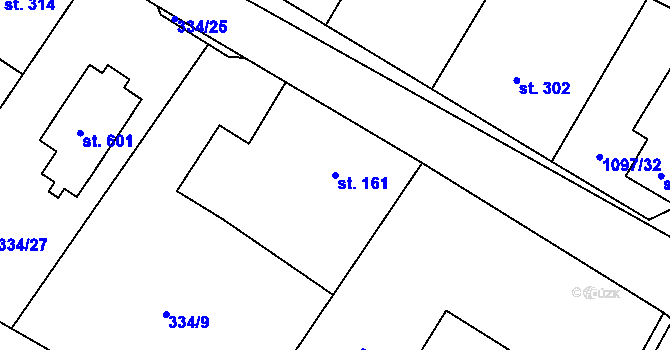 Parcela st. 161 v KÚ Bílá Třemešná, Katastrální mapa