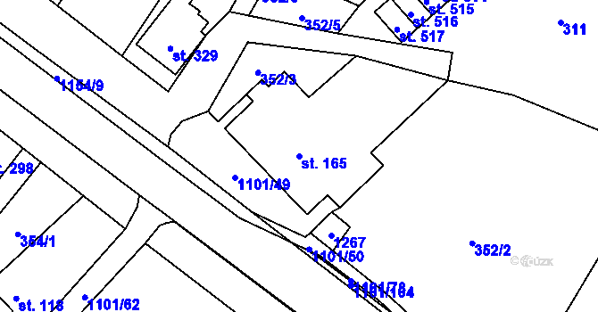 Parcela st. 165 v KÚ Bílá Třemešná, Katastrální mapa