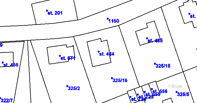 Parcela st. 484 v KÚ Bílá Třemešná, Katastrální mapa