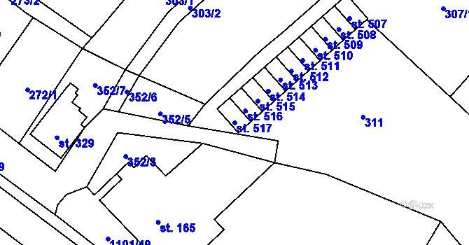 Parcela st. 517 v KÚ Bílá Třemešná, Katastrální mapa
