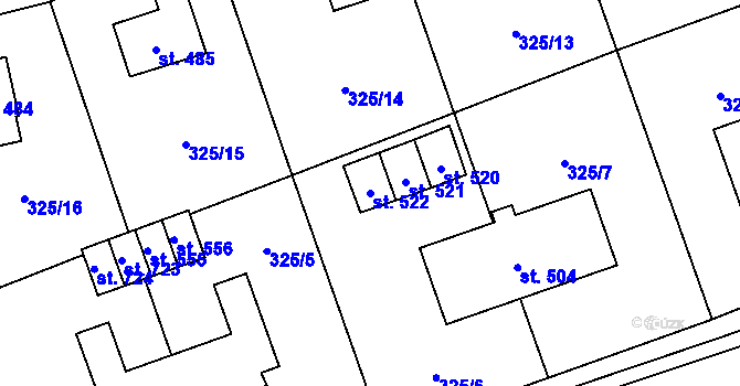 Parcela st. 522 v KÚ Bílá Třemešná, Katastrální mapa