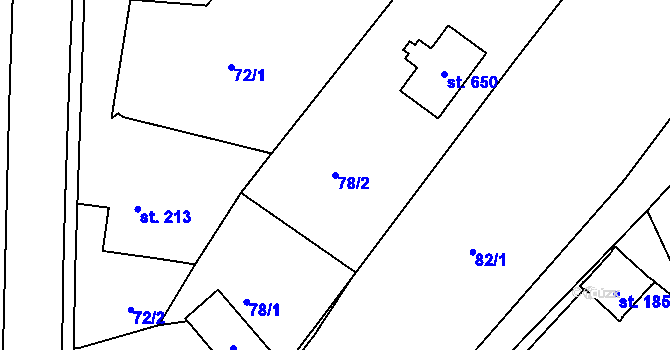 Parcela st. 78/2 v KÚ Bílá Třemešná, Katastrální mapa
