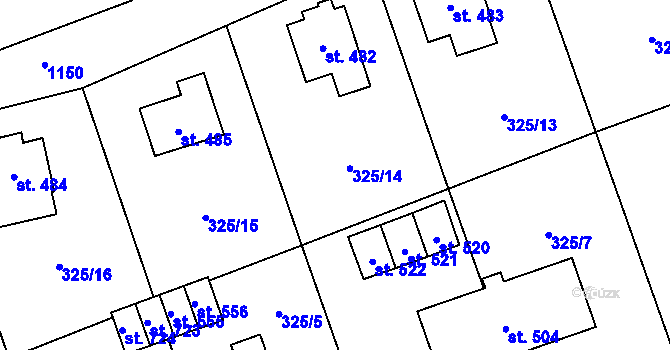Parcela st. 325/14 v KÚ Bílá Třemešná, Katastrální mapa