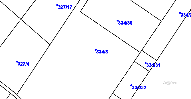 Parcela st. 334/3 v KÚ Bílá Třemešná, Katastrální mapa