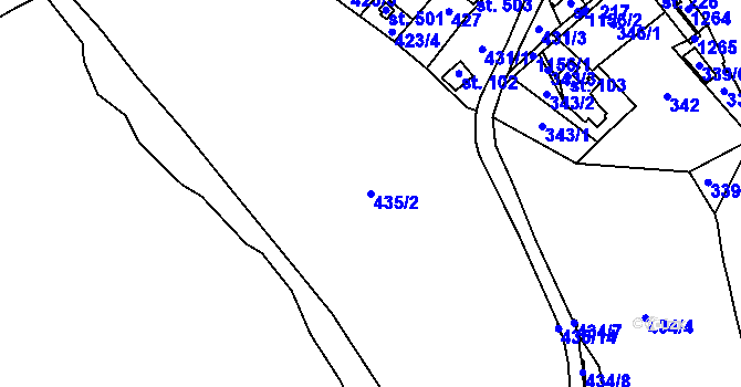 Parcela st. 435/2 v KÚ Bílá Třemešná, Katastrální mapa