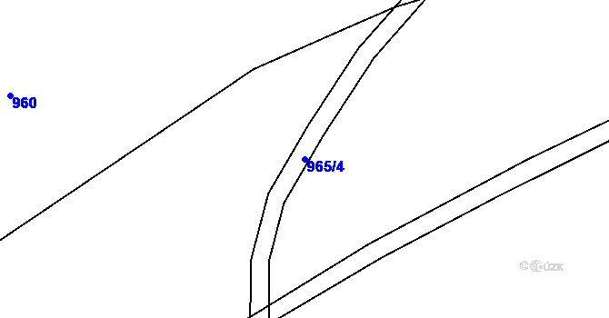 Parcela st. 965/4 v KÚ Bílá Třemešná, Katastrální mapa