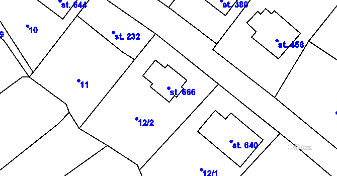 Parcela st. 666 v KÚ Bílá Třemešná, Katastrální mapa