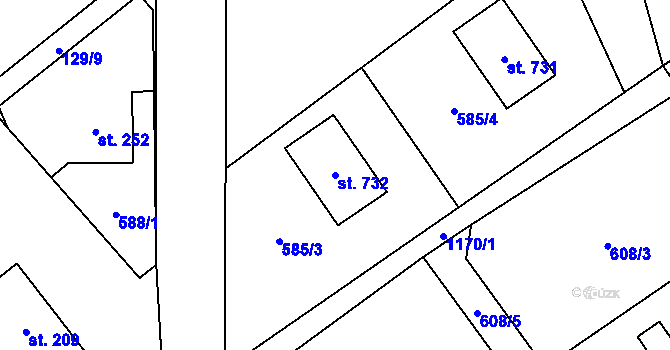 Parcela st. 732 v KÚ Bílá Třemešná, Katastrální mapa