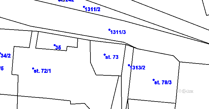 Parcela st. 73 v KÚ Bílá Voda u Javorníka, Katastrální mapa