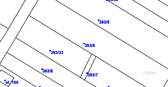 Parcela st. 393/6 v KÚ Bílavsko, Katastrální mapa