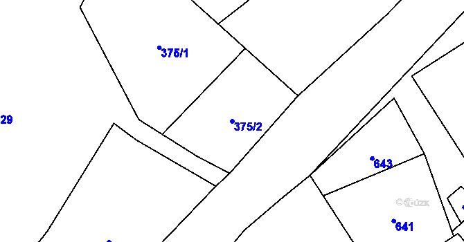 Parcela st. 375/2 v KÚ Bílčice, Katastrální mapa