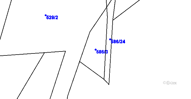 Parcela st. 586/3 v KÚ Bílčice, Katastrální mapa