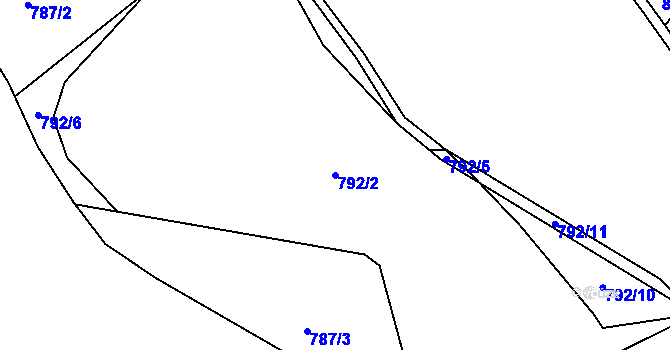 Parcela st. 792/2 v KÚ Bílčice, Katastrální mapa