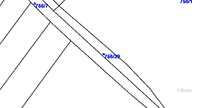 Parcela st. 756/39 v KÚ Bílé Podolí, Katastrální mapa
